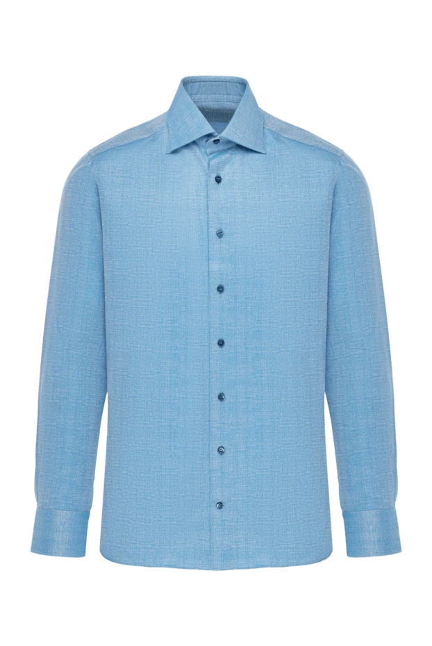 Zilli man blue cotton shirt for men купить с ценами и фото 150642 - photo 1