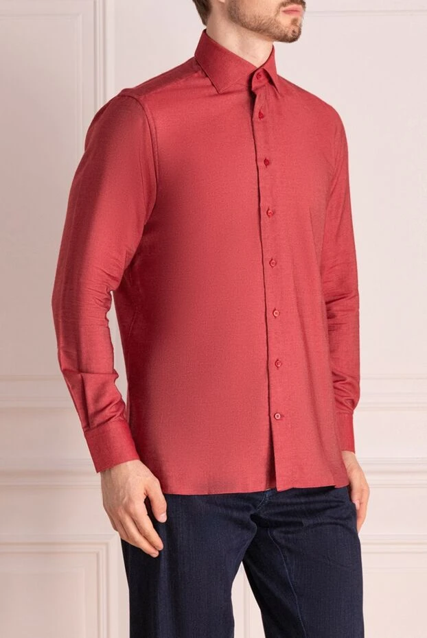 Zilli red cashmere and cotton shirt for men 150644 - photo 3