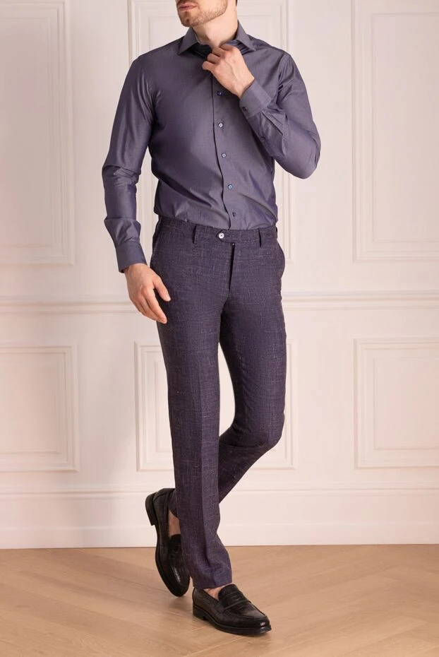 Zilli man violet cotton shirt for men купить с ценами и фото 150653 - photo 2