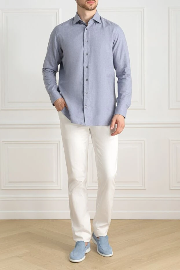 Zilli man men's gray cotton and cashmere shirt купить с ценами и фото 150655 - photo 2