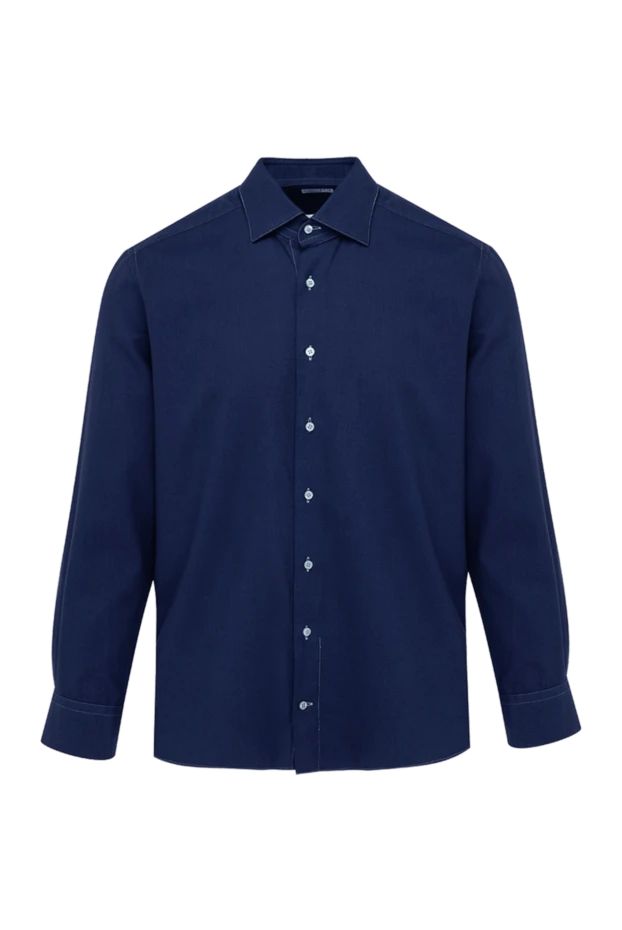 Zilli man blue cotton shirt for men купить с ценами и фото 150656 - photo 1