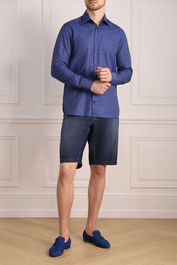 Zilli man violet cotton shirt for men купить с ценами и фото 150659 - photo 2