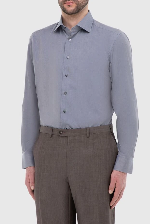 Zilli man gray cotton shirt for men купить с ценами и фото 150662 - photo 2