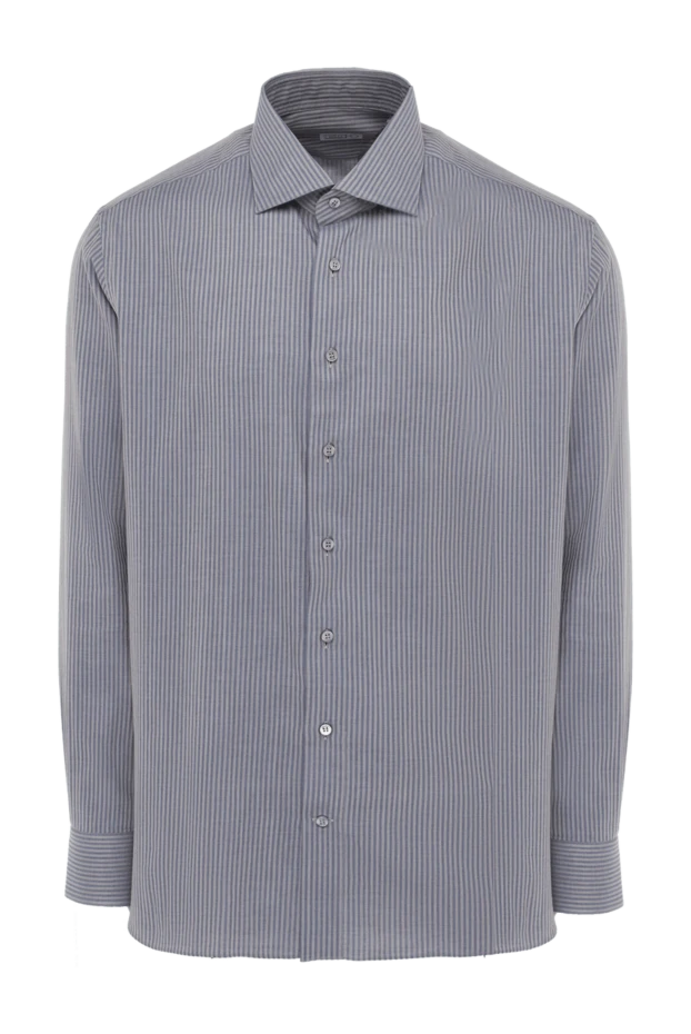 Zilli man men's blue cotton and cashmere shirt купить с ценами и фото 150663 - photo 1