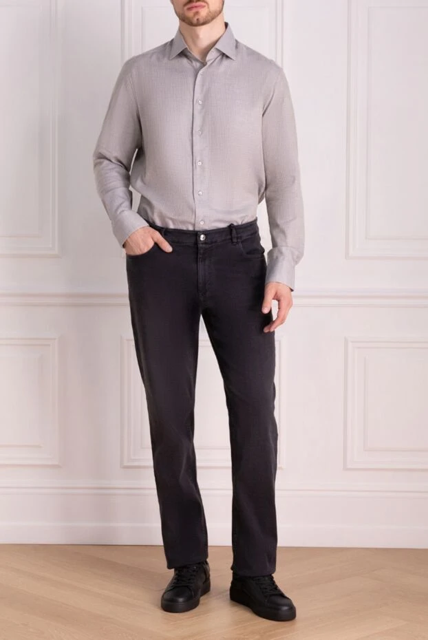 Zilli man men's gray cotton and cashmere shirt купить с ценами и фото 150666 - photo 2