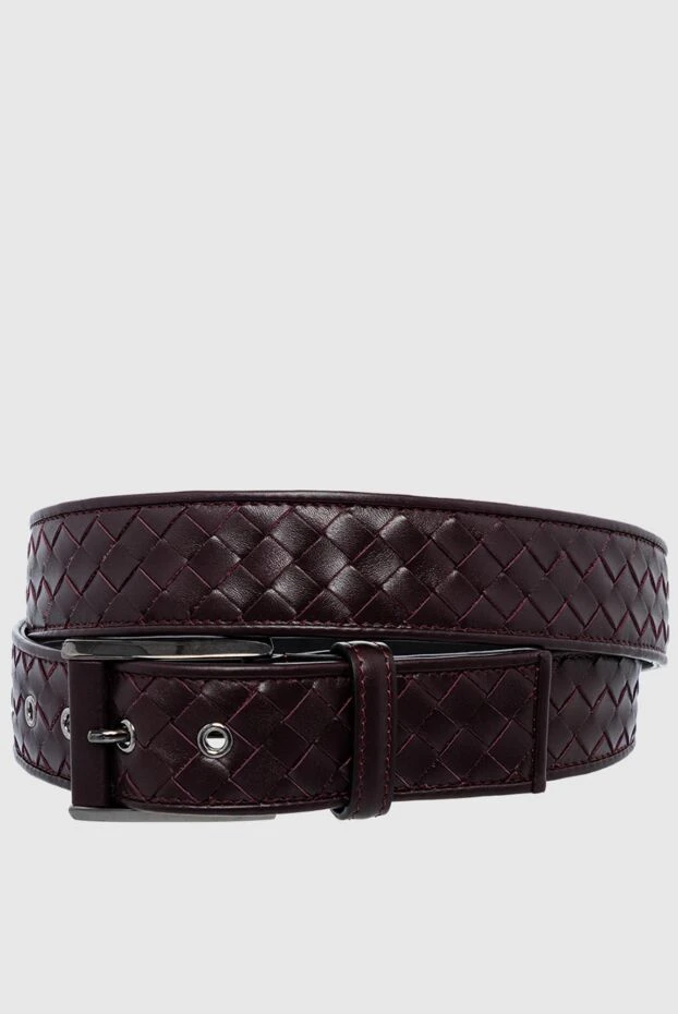 Cesare di Napoli man leather belt burgundy for men купить с ценами и фото 150689 - photo 1