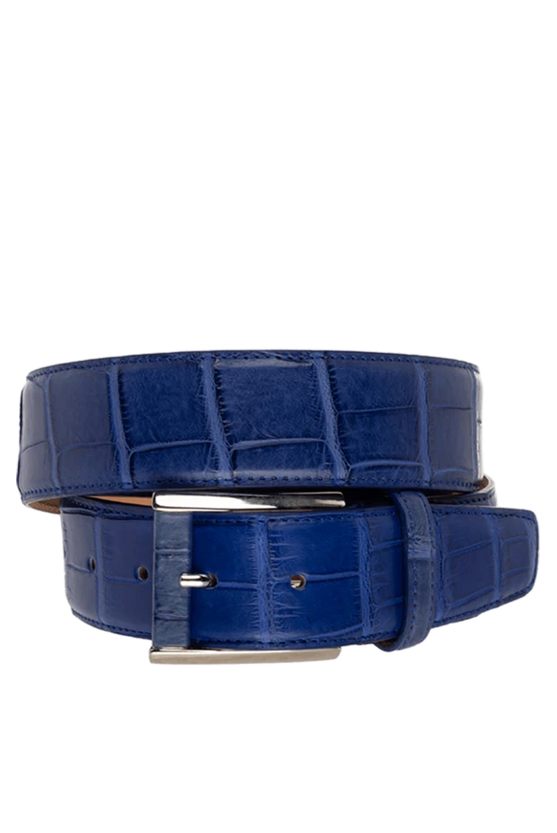 Cesare di Napoli man blue crocodile leather belt for men купить с ценами и фото 150693 - photo 1