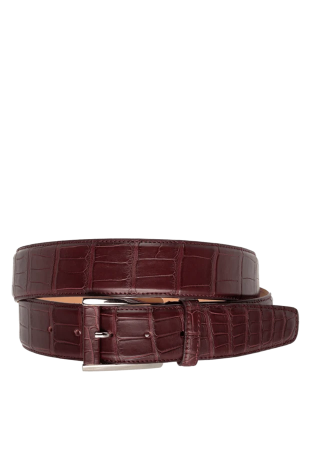 Cesare di Napoli man leather belt burgundy for men купить с ценами и фото 150694 - photo 1