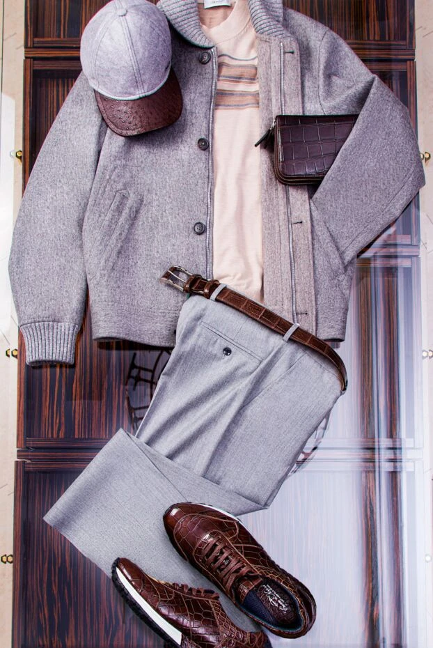 Бордовый текстуралы аллигатор терісінен жасалған белдік ерлерге арналған - фото 2