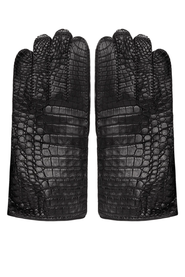 Mazzoleni man black crocodile leather gloves for men купить с ценами и фото 150702 - photo 1