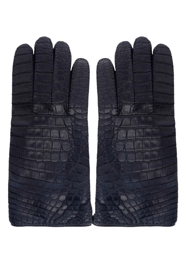 Mazzoleni man blue crocodile leather gloves for men купить с ценами и фото 150703 - photo 1