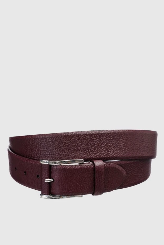 Cesare di Napoli man leather belt burgundy for men купить с ценами и фото 150738 - photo 1