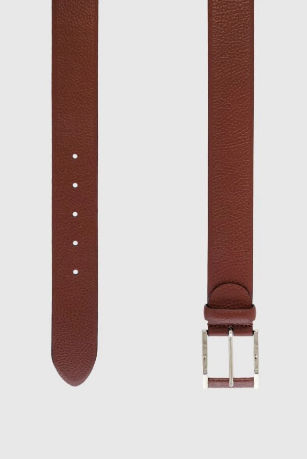 Cesare di Napoli фактуралы қоңыр былғары белдік ерлерге арналған 150740 - фото 3