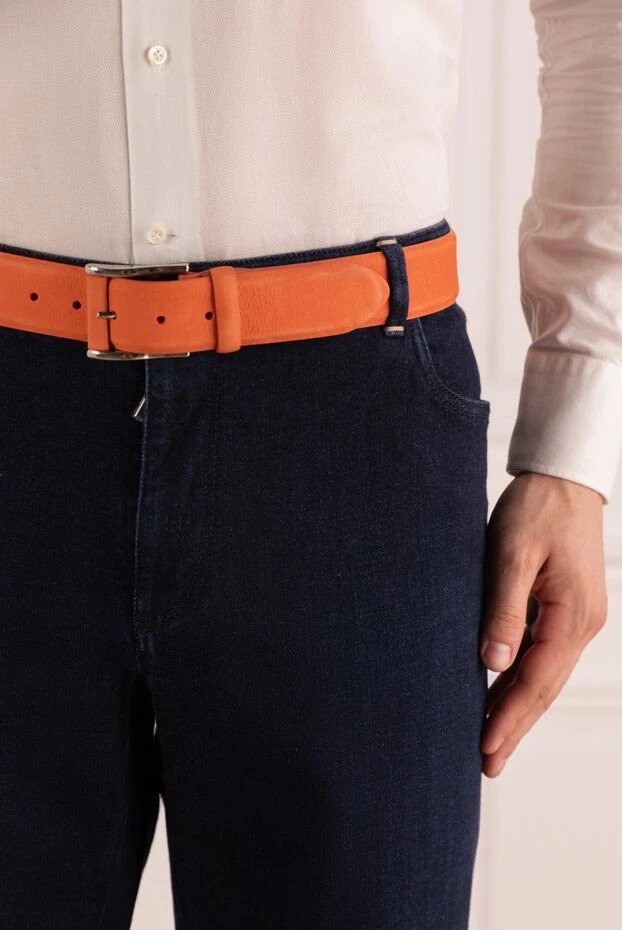 Cesare di Napoli man orange leather belt for men купить с ценами и фото 150753 - photo 2