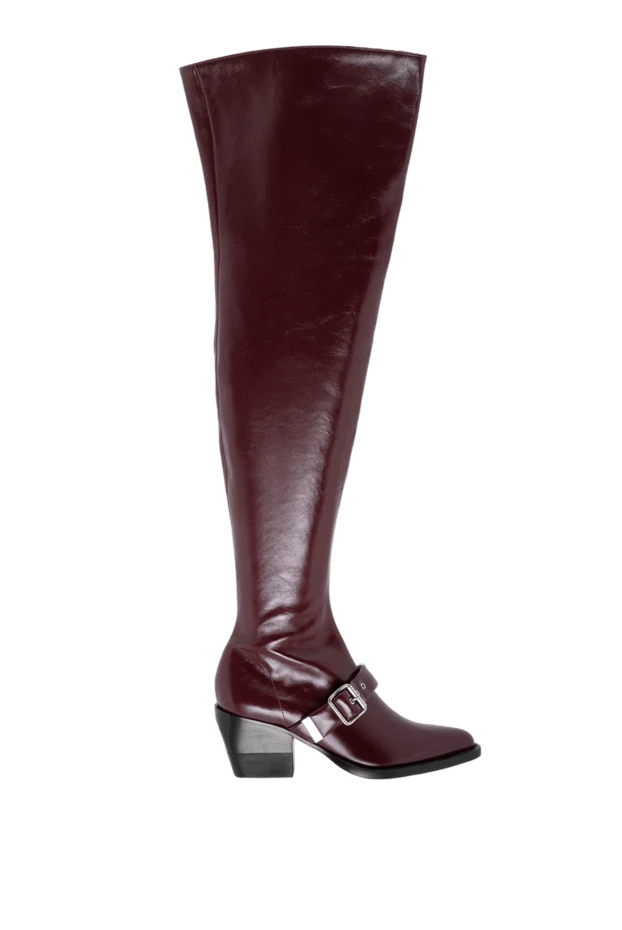 Chloe woman burgundy leather boots for women купить с ценами и фото 150797 - photo 1