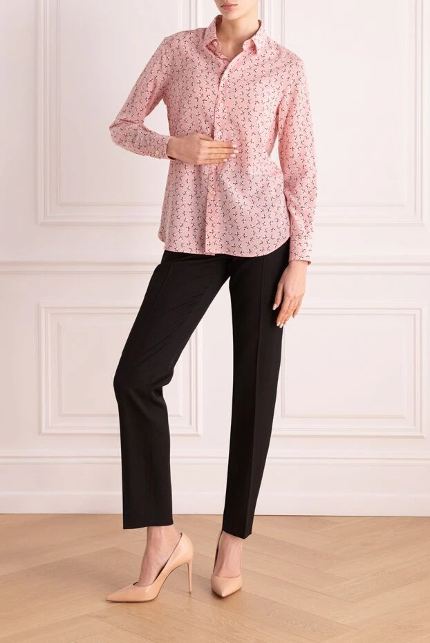 Saint Laurent woman pink silk blouse for women купить с ценами и фото 150806 - photo 2