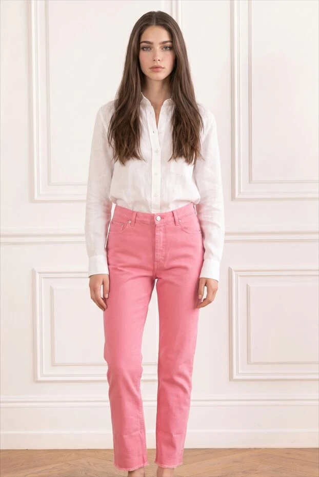 Celine әйелдерге арналған қызғылт мақта джинсы 150809 - фото 1