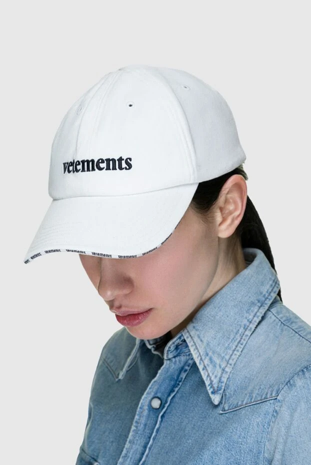 Vetements woman white cotton cap for women купить с ценами и фото 150840 - photo 2