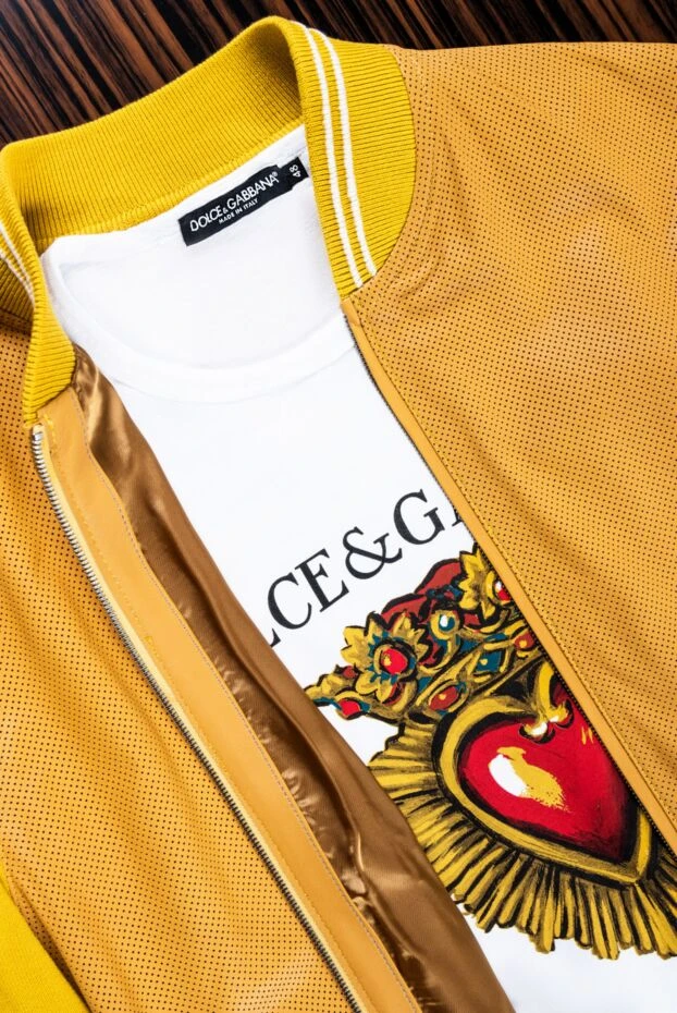 Dolce & Gabbana белая футболка из хлопка с ярким принтом сердца и золотой короной 150854 - фото 3