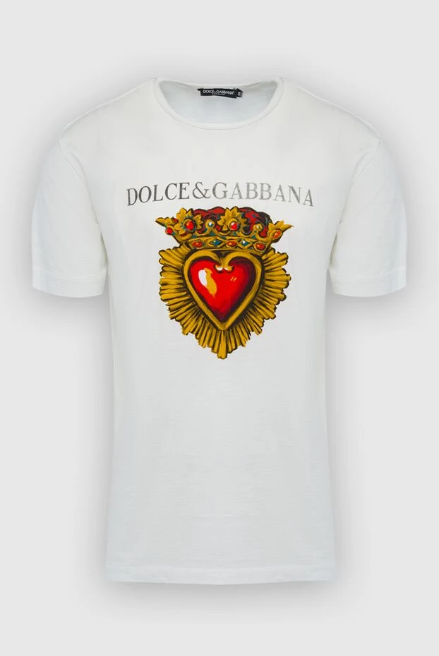 Dolce & Gabbana man white cotton t-shirt for men купить с ценами и фото 150854 - photo 1