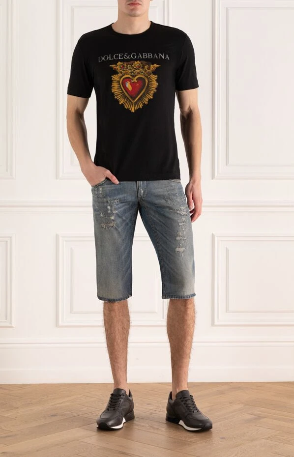 Dolce & Gabbana man black cotton t-shirt for men купить с ценами и фото 150856 - photo 2