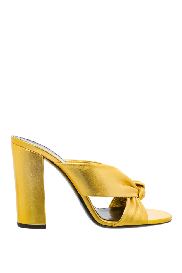 Saint Laurent woman yellow leather mules for women купить с ценами и фото 150863 - photo 1