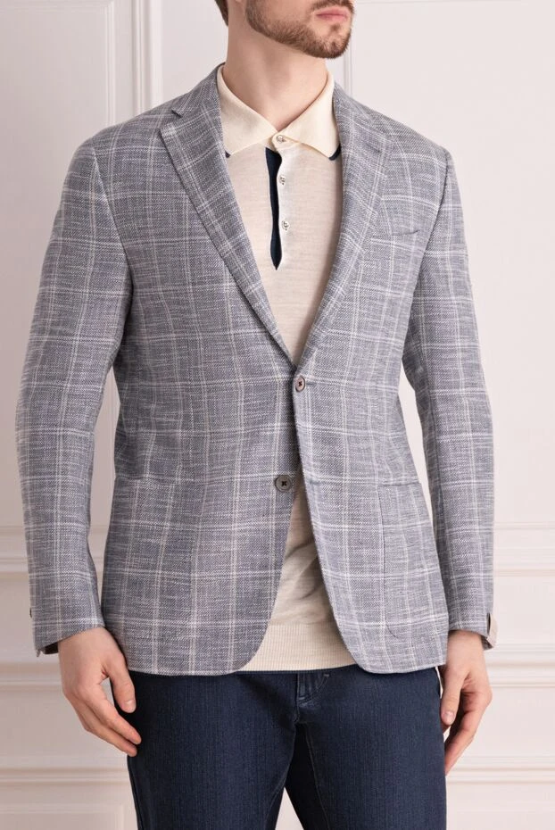 Corneliani табиғи матадан тігілген ерлер көгілдір түсті текстуралы дойбы
 150867 - фото 3