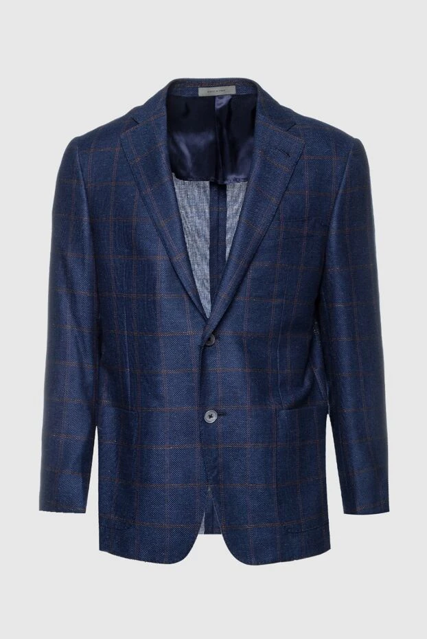 Corneliani man blue silk and cotton jacket for men купить с ценами и фото 150868 - photo 1