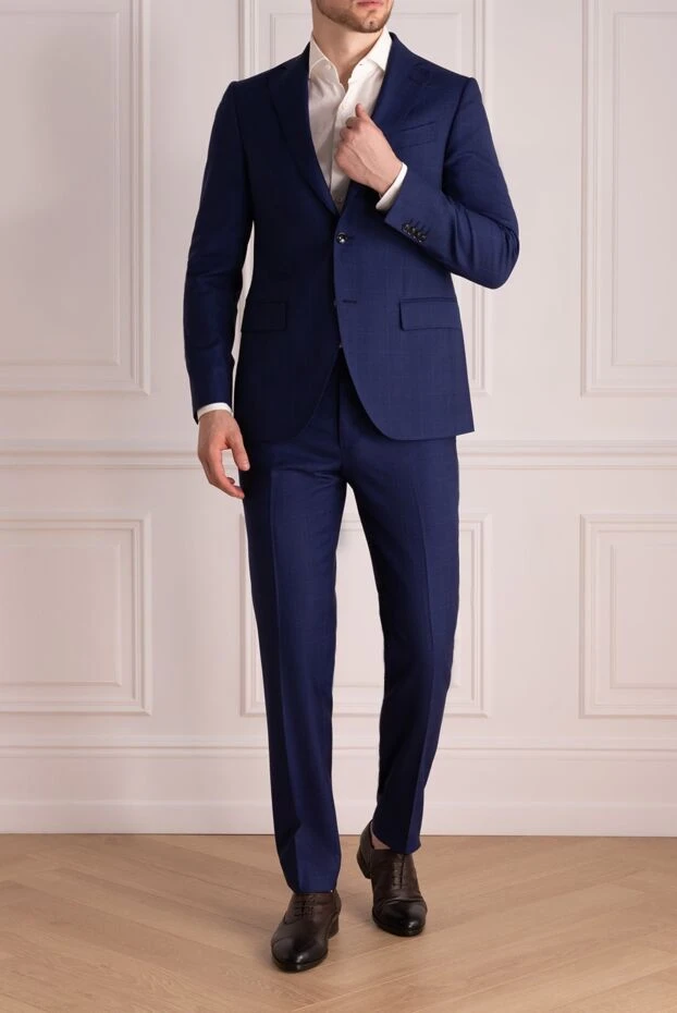 Sartoria Latorre man men's suit made of wool, blue купить с ценами и фото 150869 - photo 2