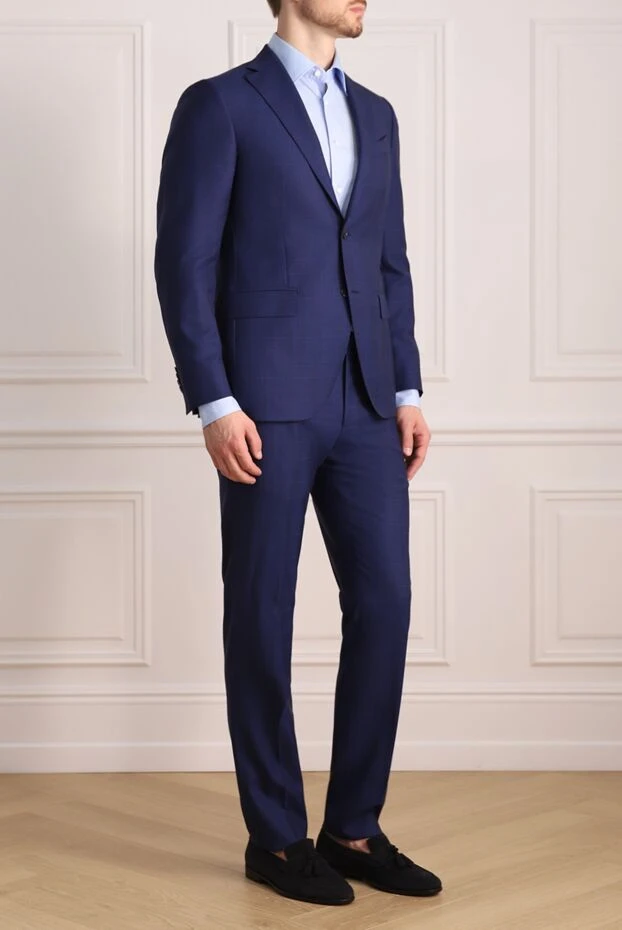 Sartoria Latorre checked wool blue two-piece suit men's 150869 - photo 3