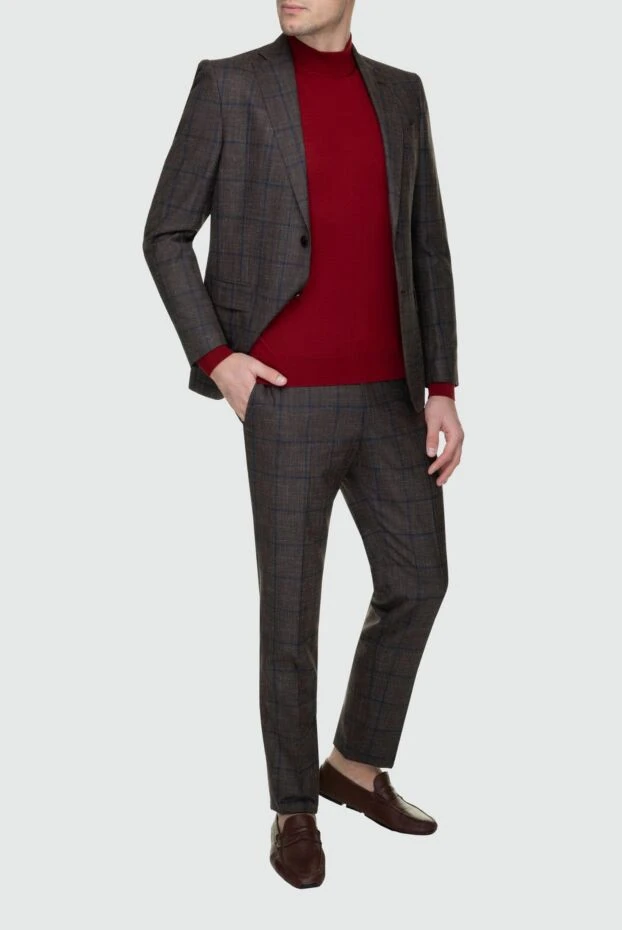 Sartoria Latorre man men's suit made of wool, silk and linen, brown купить с ценами и фото 150871 - photo 2