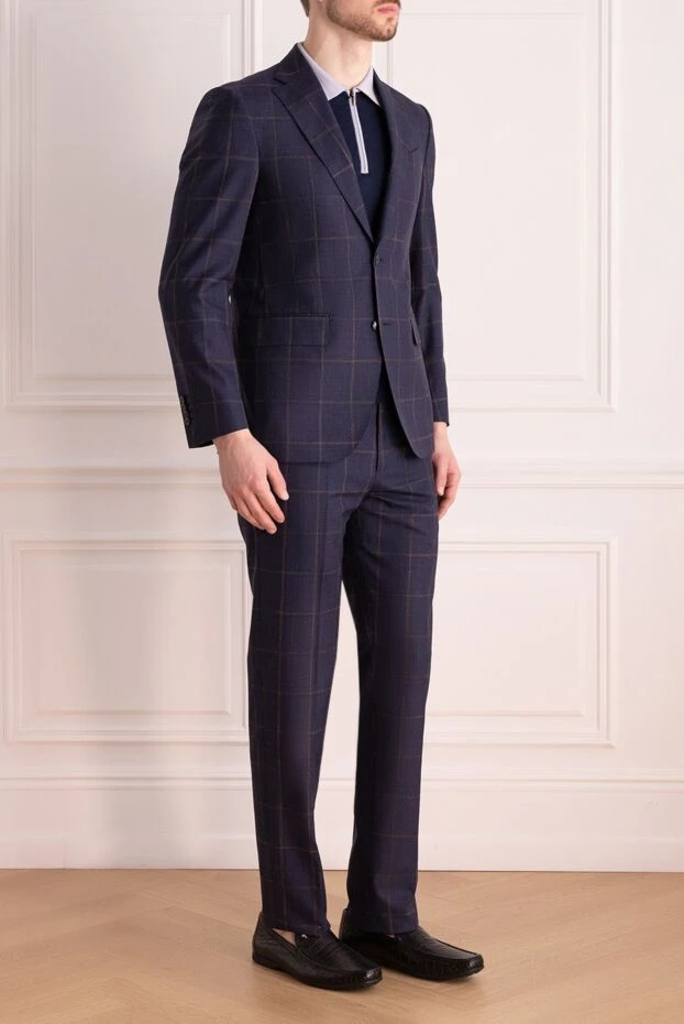 Sartoria Latorre blue suit in large contrast check men's 150873 - photo 3