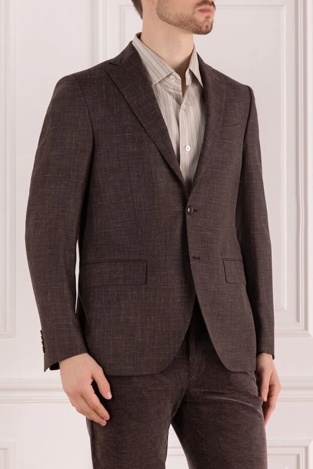 Sartoria Latorre jacket luxury brown textured wool silk linen
 150876 - photo 3