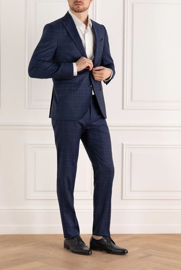 Sartoria Latorre man men's suit made of wool, blue купить с ценами и фото 150881 - photo 2