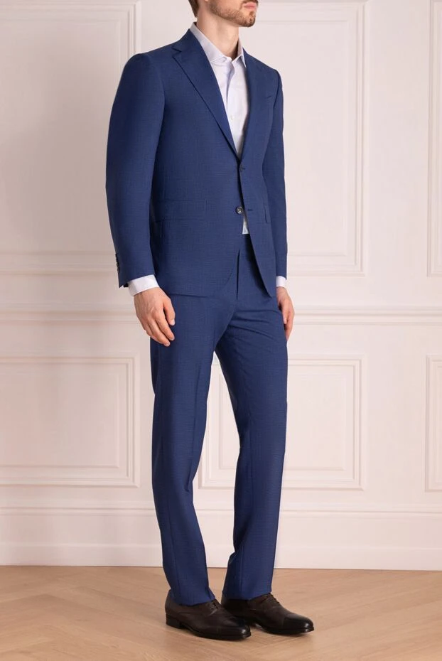 Sartoria Latorre textured wool blue suit men's 150884 - photo 3