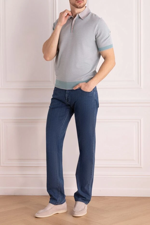 Stefano Ricci джинсы из хлопка и шерсти синие мужские 150895 - фото 2