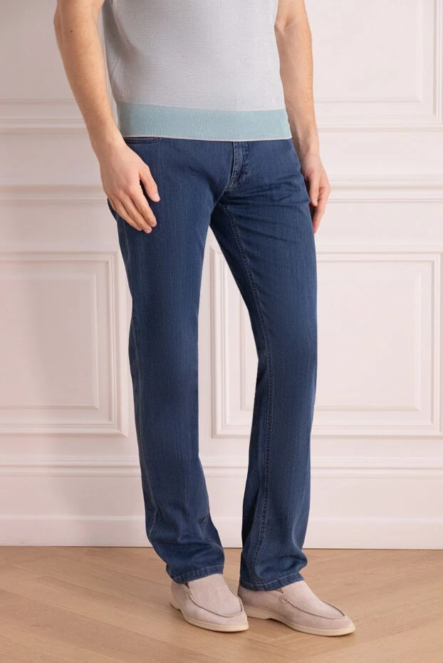 Stefano Ricci джинсы из хлопка и шерсти синие мужские 150895 - фото 3