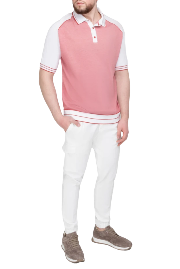 Stefano Ricci поло из хлопка и шелка розовое мужское 150897 - фото 2