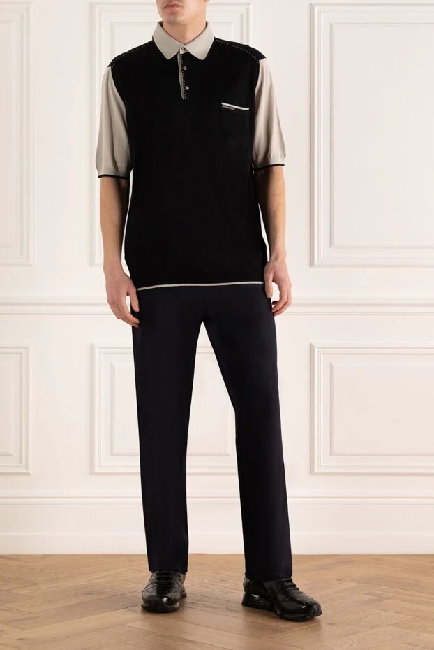 Stefano Ricci ерлерге арналған қара жібек поло 150911 - фото 2