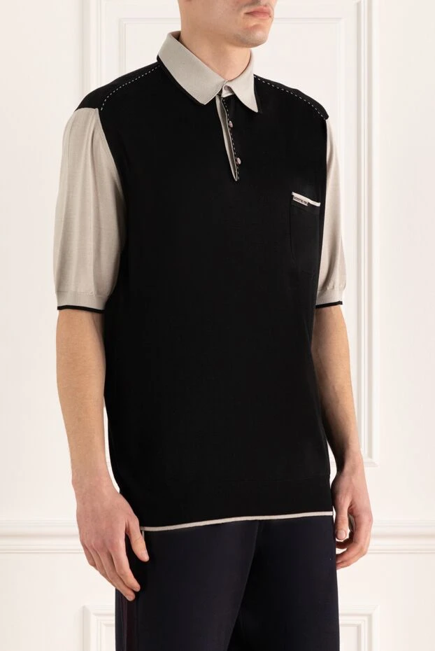 Stefano Ricci ерлерге арналған қара жібек поло 150911 - фото 3