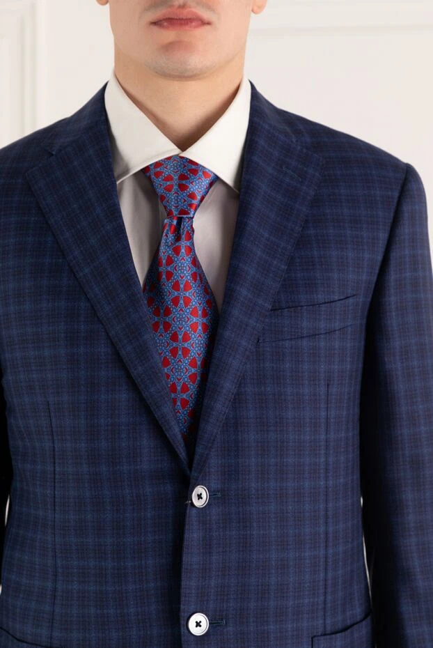 Ерлерге арналған көк жібек галстук - фото 2