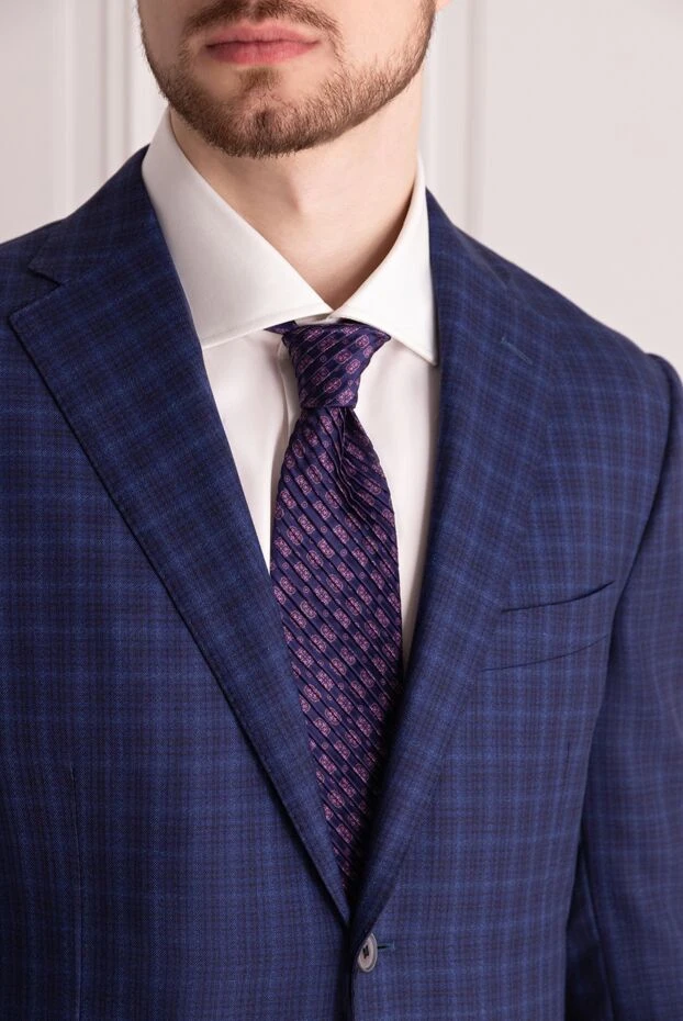 Stefano Ricci dark blue silk tie with a repeating decorative element 150918 - photo 2