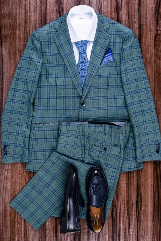 Stefano Ricci blue silk tie with geometric pattern 150921 - photo 3