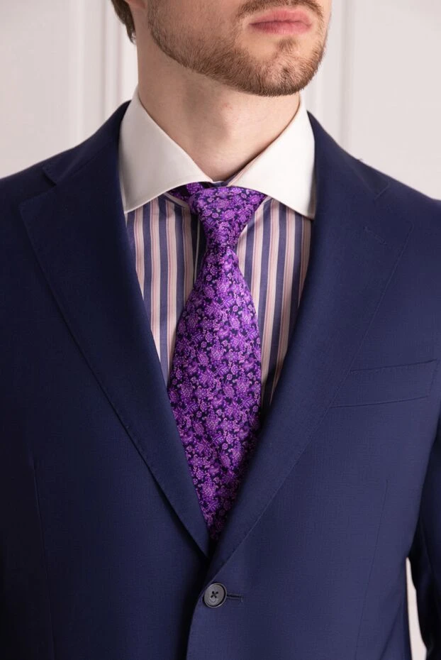 Stefano Ricci tie made of natural silk with a small floral motif 150939 - photo 2