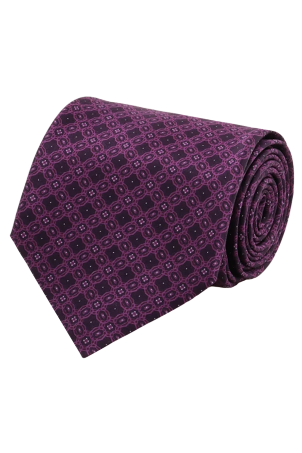 Silk tie in burgundy for men - photo 1