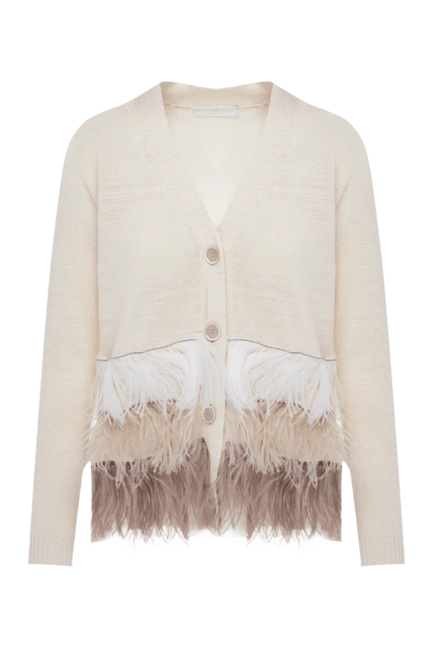 Rocco Ragni woman beige linen and silk cardigan for women купить с ценами и фото 150948 - photo 1