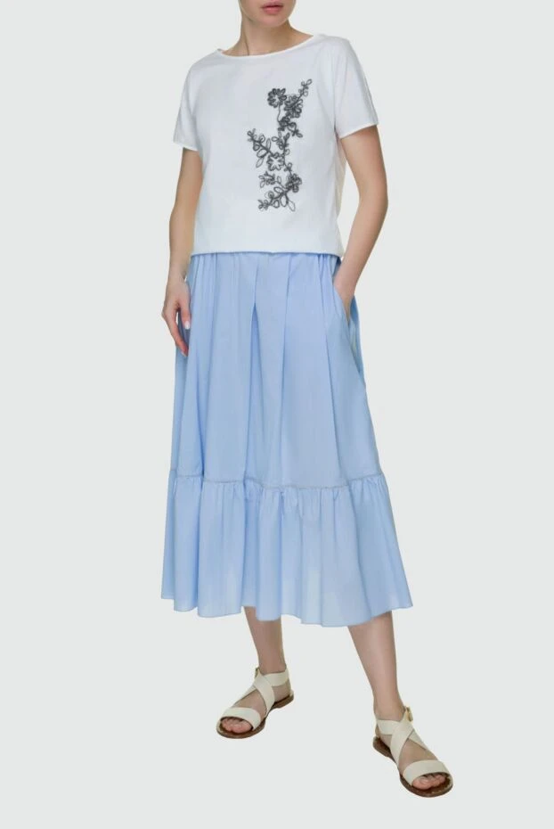 Rocco Ragni woman blue cotton skirt for women купить с ценами и фото 150976 - photo 2