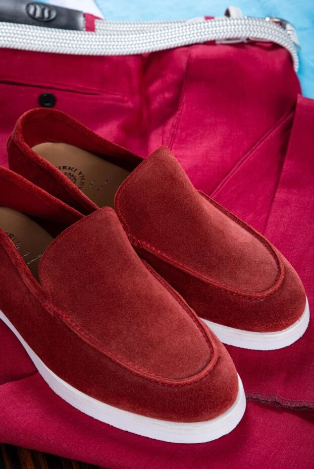 Pellettieri di Parma ерлерге арналған қызыл күдері мокасиндері 150994 - фото 2