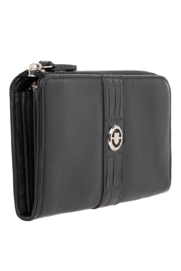 Pellettieri di Parma ерлерге арналған қара былғары клатч найзағайлы бренд эмблемасымен безендірілген 151009 - фото 3