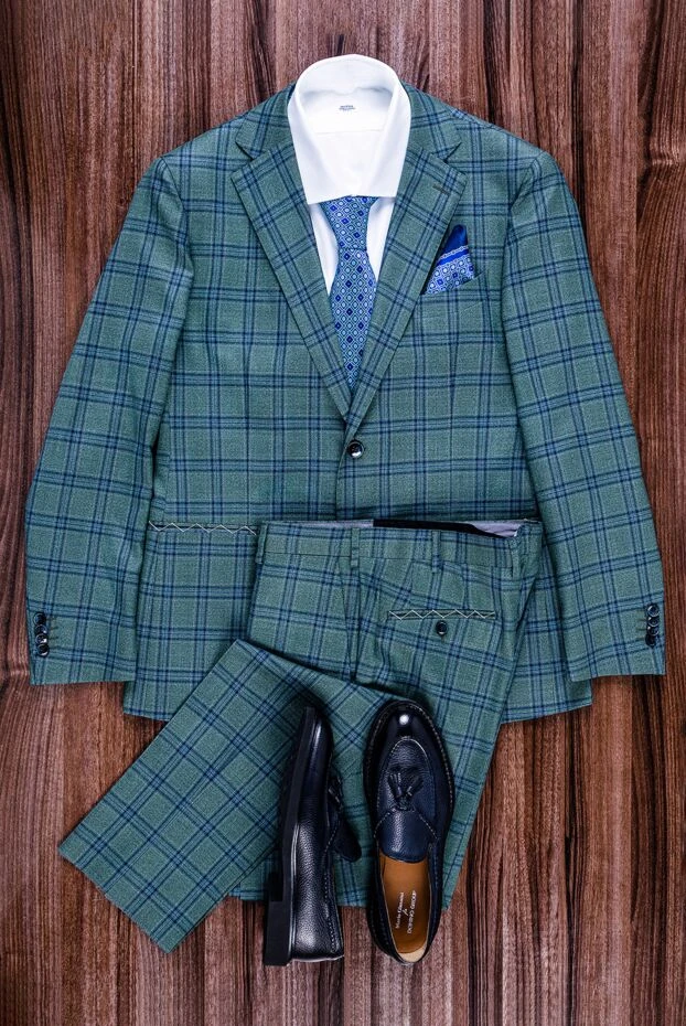 Stefano Ricci men's blue geometric print silk pocket square 151015 - photo 2